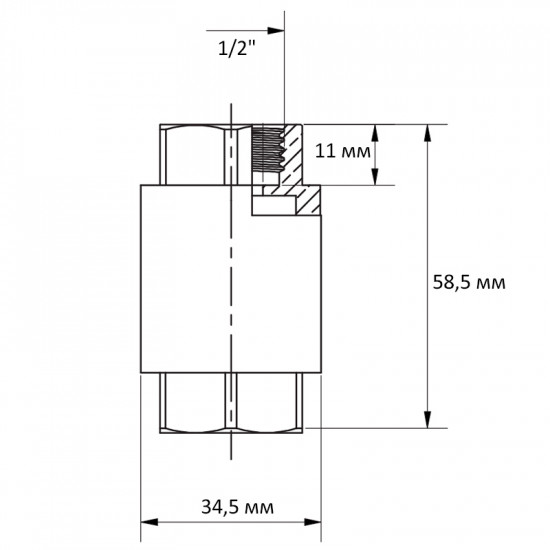 Клапан зворотній Roho R300-050 - 1/2" ВВ "MONDIAL", лат. шток (RO0243)