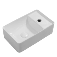 Раковина подвесная Mixxus Premium QUADRO-1201-L 430х265х135mm с отверстием под смеситель и переливом (M