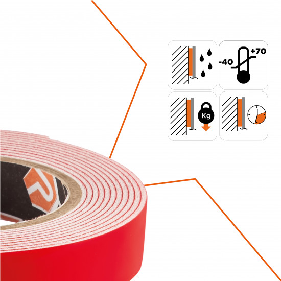 Скотч двосторонній Polax клейка стрічка Спеціалізована на спіненій основі 12 мм х 2 м (101-035) Скотч двосторонній Polax клейка стрічка Спеціалізована на спіненій основі 12 мм х 2 м (101-035)