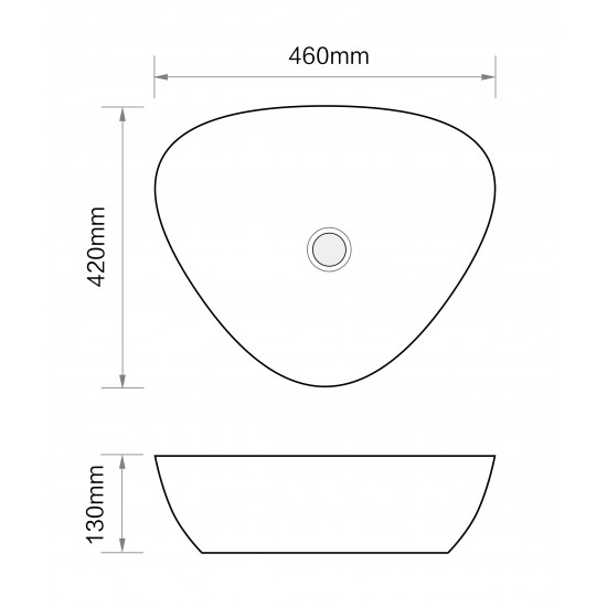 Раковина накладная Mixxus Premium WAVE-0104 MARBLE 460х420х130mm (MP6534)