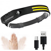 Налобный фонарь аккумуляторный BL-689, XPE+COB, кабель Type-C, 6 режимов, белый+желтый, датчик движения, ударопрочный (20019) Налобный фонарь аккумуляторный BL-689, XPE+COB, кабель Type-C, 6 режимов, белый+желтый, датчик движения, ударопрочный (20019)