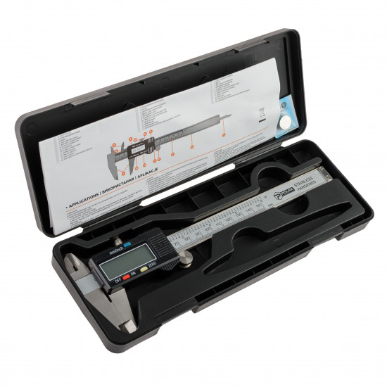 Штангенциркуль цифровий нержавіюча сталь Polax 150 мм/точність 0,02 мм (38-066)