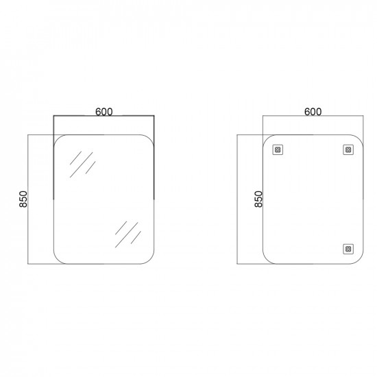 Зеркало настенное Zerix PRIME MRZ07-600x850-REVERSE прямоугольное с закругленными углами (ZX5637)