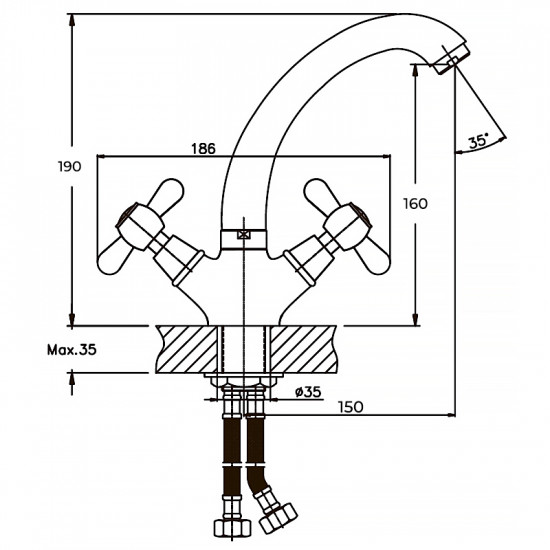 Змішувач для умивальника Haiba Dominox 272 (HB0080) Змішувач для умивальника Haiba Dominox 272 (HB0080)