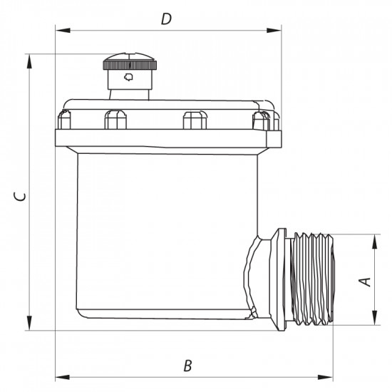 Відведення повітря автоматичне кутове 1/2" Koer KR.1257 (KR2687) Відведення повітря автоматичне кутове 1/2" Koer KR.1257 (KR2687)