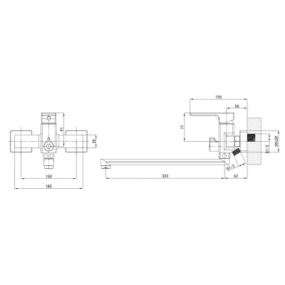 Змішувач для ванни Mixxus Premium DANTE 006 EURO White-Chrome (MI6794)