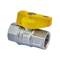 Кран шаровой ГАЗ, Roho R211-050G - 1/2" ВВ ручка "бабочка" желтая Roho R111-050G - 1/2" ВЗ (RO0242)