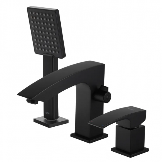 Змішувач на борт ванни Koer KB-43007-05 на 3 отвори (Колір чорний) (KR3453)