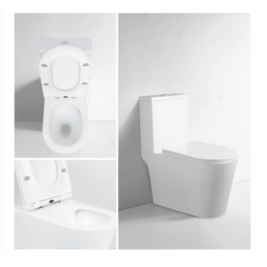 Унітаз моноблок підлоговий Mixxus BEVEL-0406-T1 690х360х790mm, система змиву TORNADO 1.0 (MI6729)