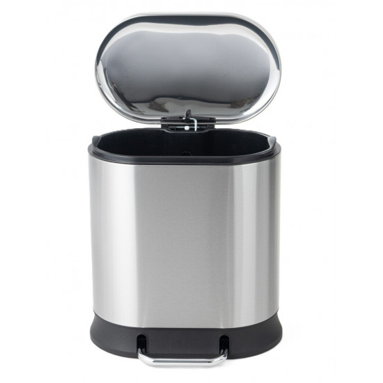 Відро для сміття з плавним закриттям овальне Mixxus Premium Strong-TC0105 SS Color 5л колір наржаві