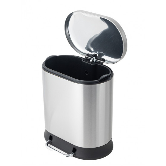 Відро для сміття з плавним закриттям овальне Mixxus Premium Strong-TC0105 SS Color 5л колір наржаві