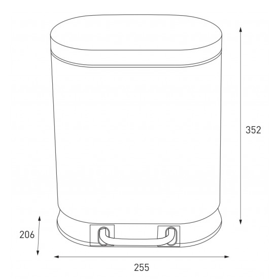 Відро для сміття з плавним закриттям овальне Mixxus Premium Strong-TC0105 SS Color 5л колір наржаві