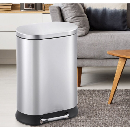 Відро для сміття з плавним закриттям овальне Mixxus Premium Strong-TC0105 SS Color 5л колір наржаві