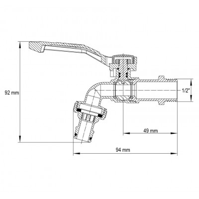 Кран поливу Koer KR.247 - 1/2" з конектором для швидкого підключення (KR3196)