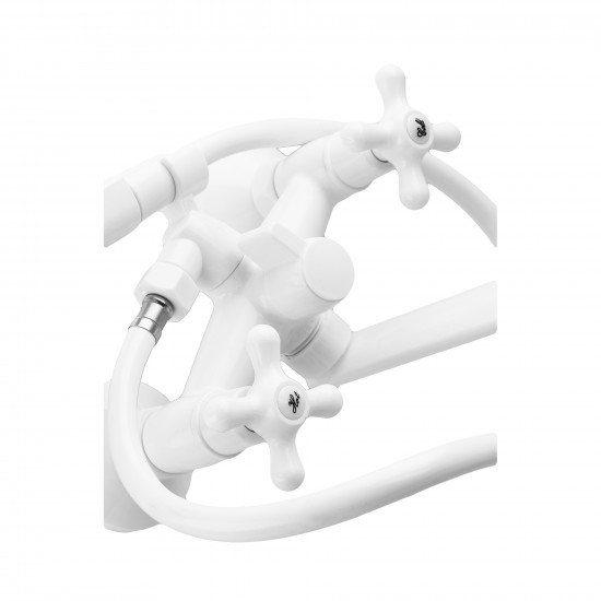 Змішувач для ванни Plamix Pablo -140 EURO SET White (з шлангом та лійкою) (PM0670)