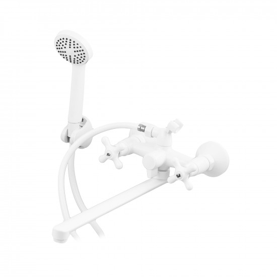 Змішувач для ванни Plamix Pablo -140 EURO SET White (з шлангом та лійкою) (PM0670)