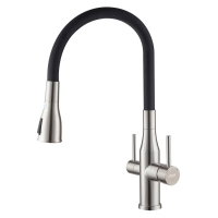 Смеситель для кухни Koer KI-72024-02 с выходом для питьевой воды (нерж. сталь) (KR5011)