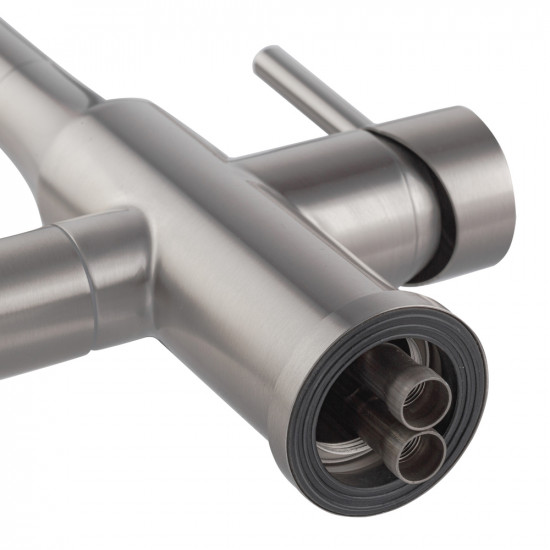 Змішувач для кухні Koer KI-72024-02 з виходом для питної води (нерж. сталь) (KR5011)