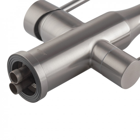 Змішувач для кухні Koer KI-72024-02 з виходом для питної води (нерж. сталь) (KR5011)