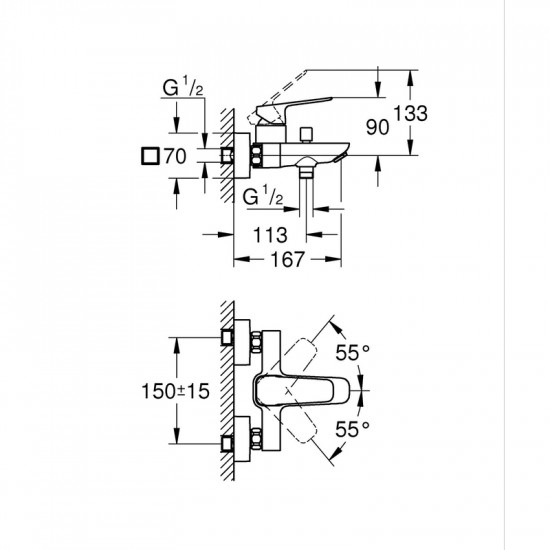 Набір змішувачів для ванни Grohe Cubeo (UA125246M243)