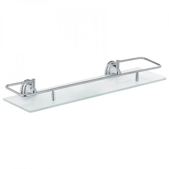 Полиця для ванної кімнати скляна Zerix LR1507-1 (LL1407)
