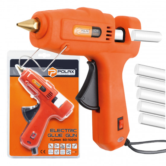 Клейовий пістолет Polax з перемикачем 11,2 мм 60-100 Вт (32-003)
