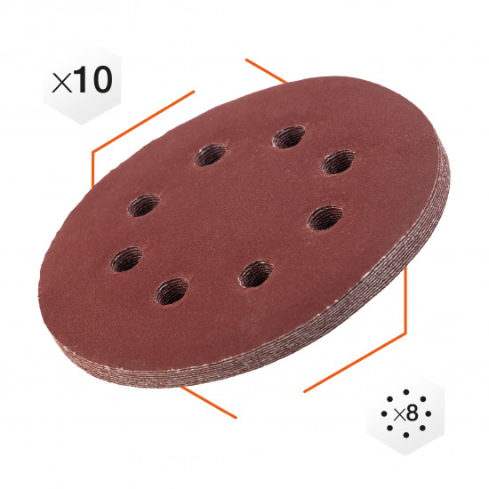 Шліфувальний круг Polax на липучці самозачіпній 125 мм, К400, з отворами (54-223)