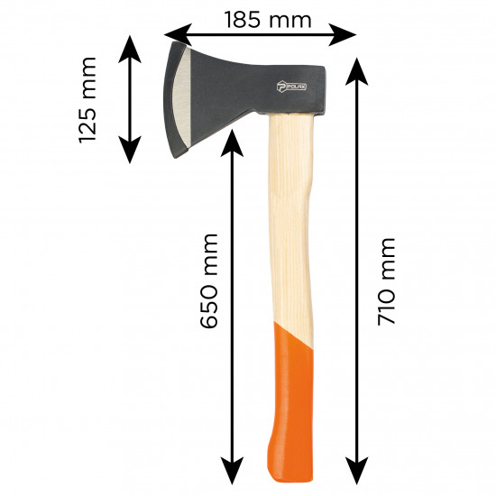 Сокира Polax універсальна, дерев\'яна ручка 1200 г (36-042)