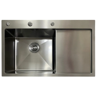 Мойка из нержавеющей стали MIXXUS MH7849L NANO-BLACK (3.0/0.8) цвет графит (MI7049)