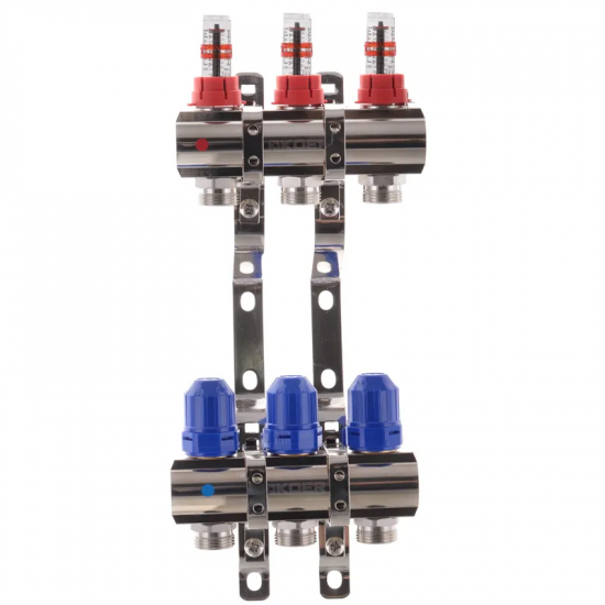 Коллекторный блок с расходомерами Koer KR.1110-03 1"x3 ways (KR2640)
