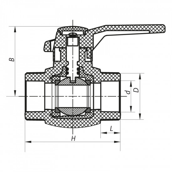 Кран шаровой PPR КШ (ручка) для горячей воды 63 (Koer K0180.PRO) (KP0232)