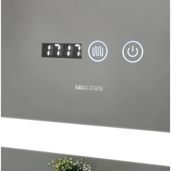 Дзеркало Mixxus Light MR01-70x50 (годинник, LED-підсвічування, антизапотівання) (MI6000)