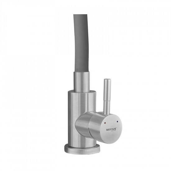 Змішувач для кухні MIXXUS SUS-011-T REFL.GRAY з силіконовим виливом з нерж. сталі SUS304, вилив сір