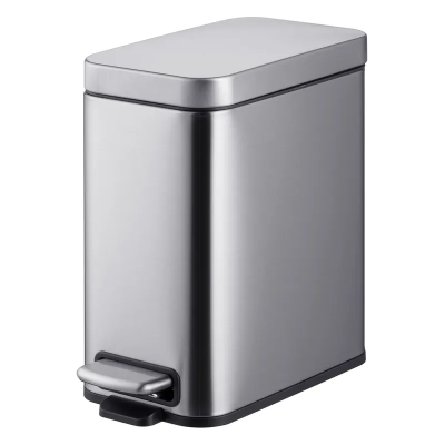 Відро для сміття з плавним закриттям прямокутне Mixxus Premium Quadro-TC0105 SS Color 5л колір нерж