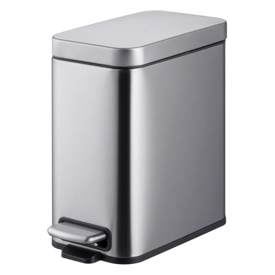 Ведро для мусора с плавным закрытием прямоугольное Mixxus Premium Quadro-TC0105 SS Цвет 5л цвет нерж