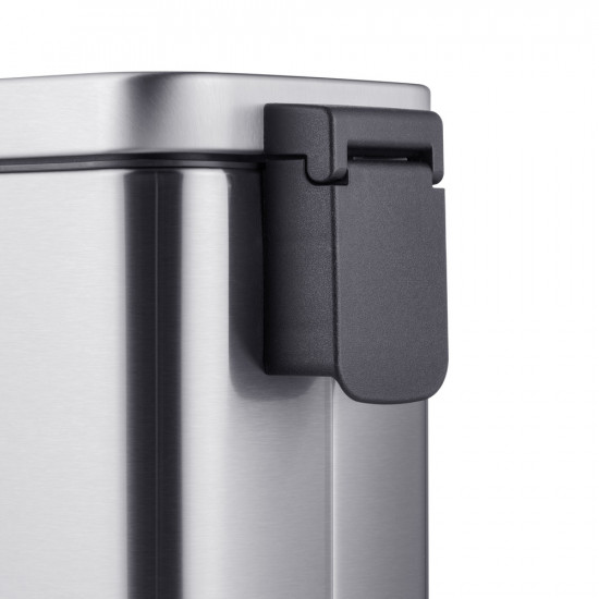 Ведро для мусора с плавным закрытием прямоугольное Mixxus Premium Quadro-TC0105 SS Цвет 5л цвет нерж