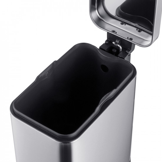 Ведро для мусора с плавным закрытием прямоугольное Mixxus Premium Quadro-TC0105 SS Цвет 5л цвет нерж