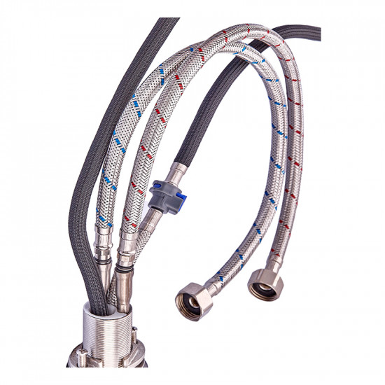 Змішувач для кухні з висувною лійкою Zerix PUL-014 Black з нерж. сталі SUS304 (кол. чорний) (ZX5035