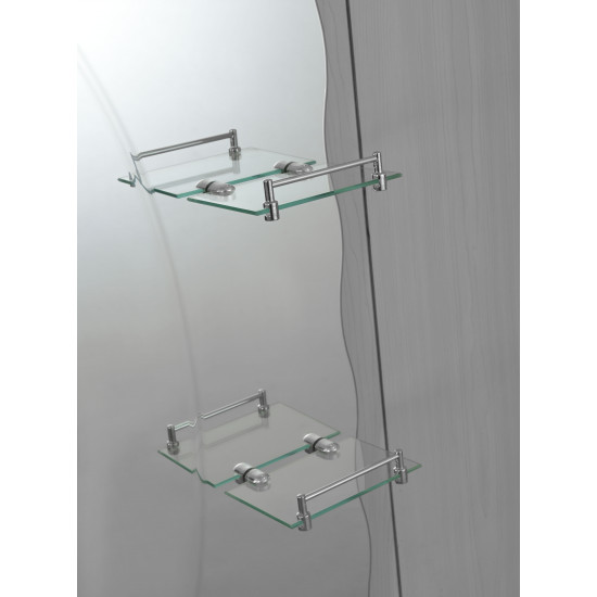 Зеркало настенное Zerix SOLO MOZ01-650x850x100 асимметричное с 3-мя полками (ZX5625)