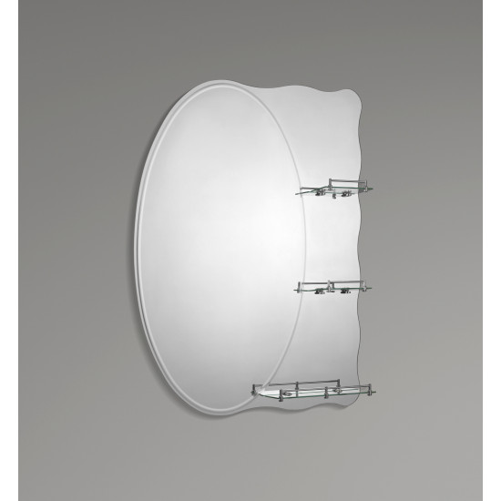 Зеркало настенное Zerix SOLO MOZ01-650x850x100 асимметричное с 3-мя полками (ZX5625)