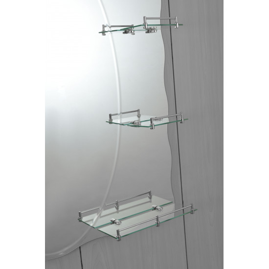 Зеркало настенное Zerix SOLO MOZ01-650x850x100 асимметричное с 3-мя полками (ZX5625)