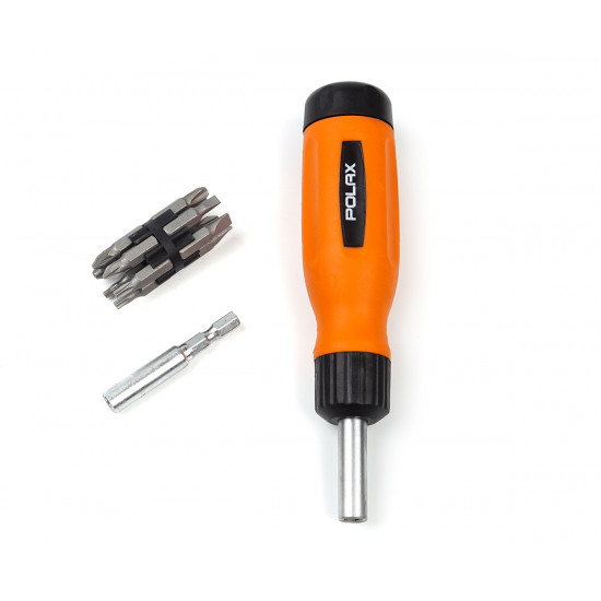 Викрутка реверсивна зі змінними бітами 12 в 1 Polax (40-002)