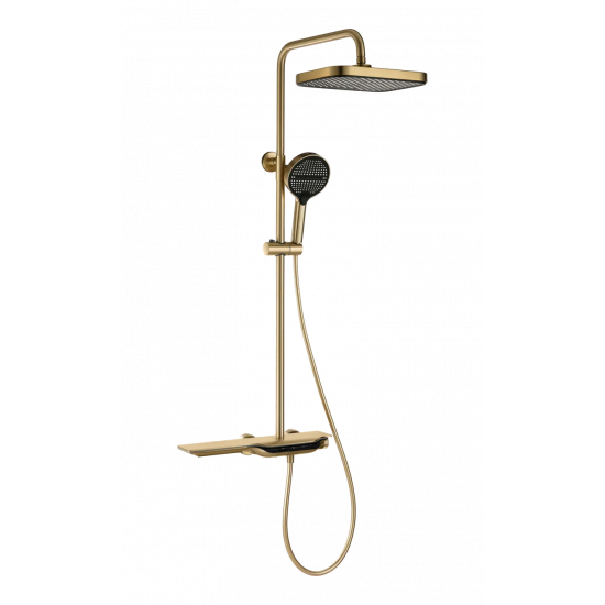 Душова колона з термостатичним змішувачем Mixxus Premium SPACE-009-J Brushed gold, 3 режими (MI6541