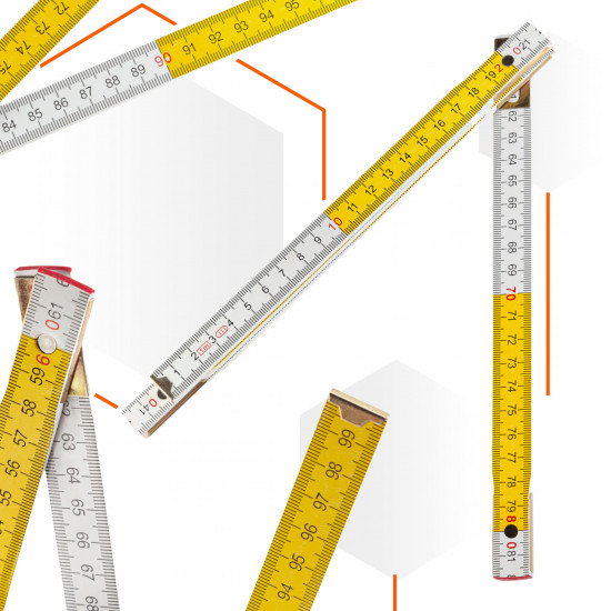 Лінійка дерев\'яна складна Polax 1 м 24.5х9.2х8.2 см (38-071)