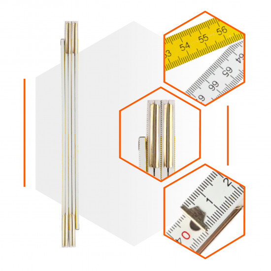 Лінійка дерев\'яна складна Polax 1 м 24.5х9.2х8.2 см (38-071)