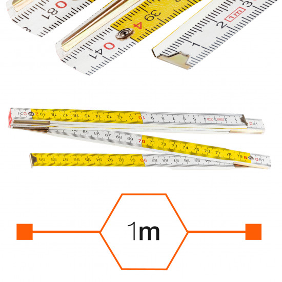 Лінійка дерев\'яна складна Polax 1 м 24.5х9.2х8.2 см (38-071)