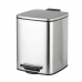 Відро для сміття з плавним закриттям квадратне Zerix Kubix-TC0106 SS Color 6л колір нержавійка (ZX5