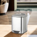 Відро для сміття з плавним закриттям квадратне Zerix Kubix-TC0106 SS Color 6л колір нержавійка (ZX5