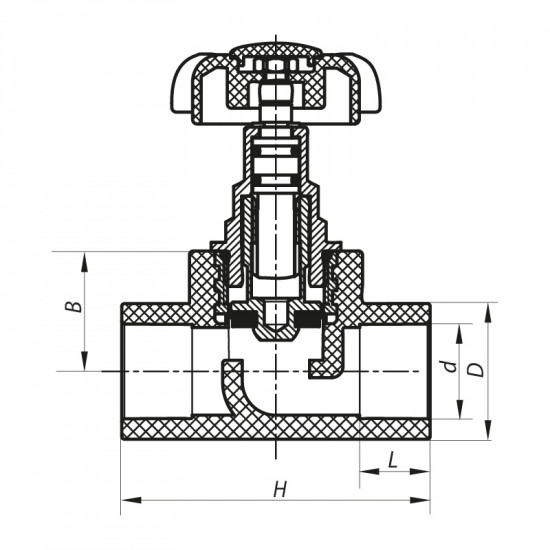 Кран вентильный 50 Koer PPR K0187.PRO (KP0241)