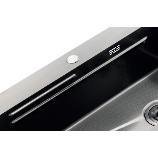 Мойка Zerix ZH8045-SET-05 NANO-BLACK (3.0/0.8) из нерж. стали, комплект (графит) (ZM5585)